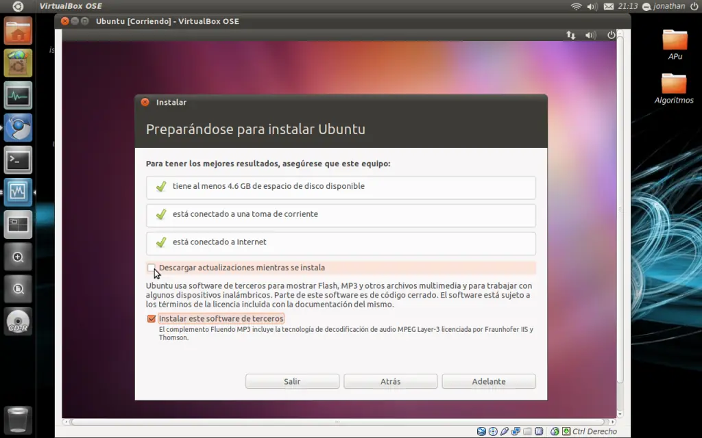 un empujon que necesitas para hacerlo vos mismo,ubuntu 11,4
