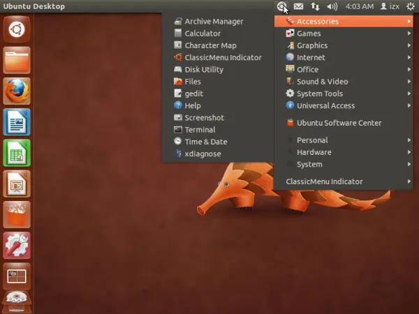Cómo instalar el Indicador de menú clásico en Ubuntu 13.1