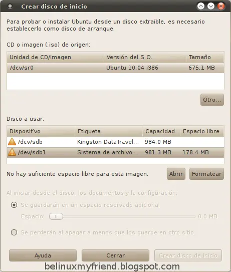Crea un disco de inicio en un USB