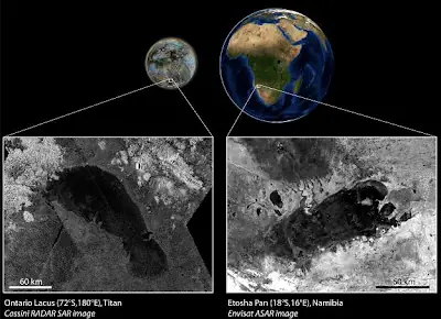 Lagos efímeros en Titán y en la Tierra