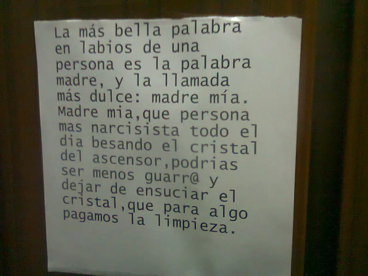 +7 si te gusto.Notas de vecinos en edificios.