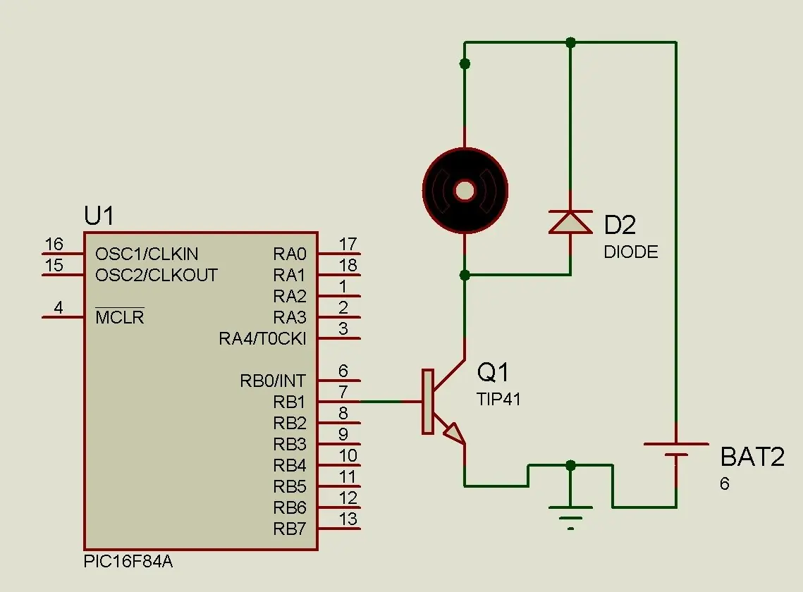 Como Conectar Un Motor DC Con Pic y Transistor