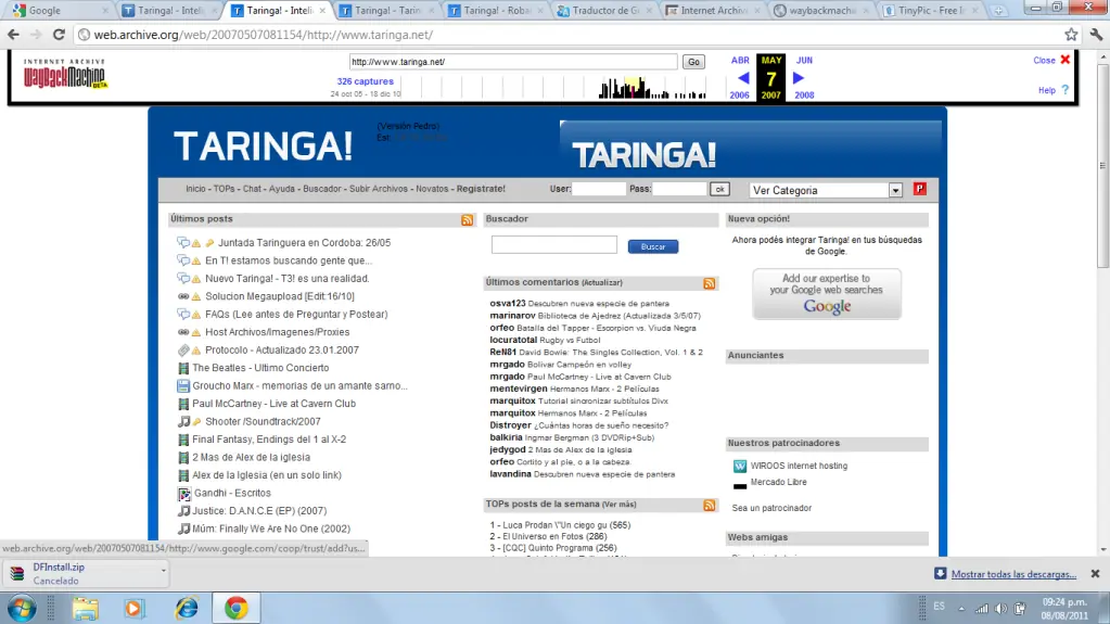 Taringa! - Una vista al pasado