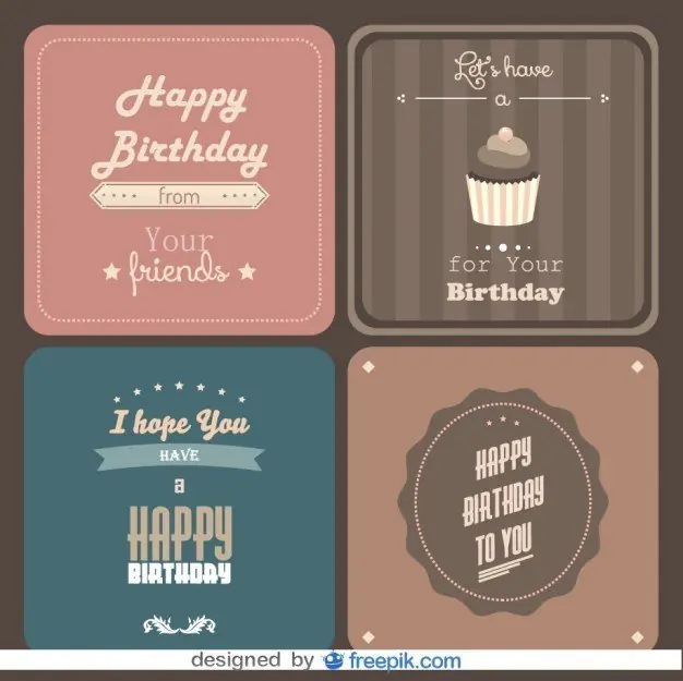 Feliz Cumpleaños – Postales Vectorizadas Gratis