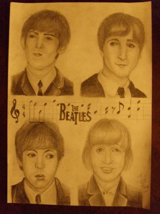 Dibujo The beatles a lapiz