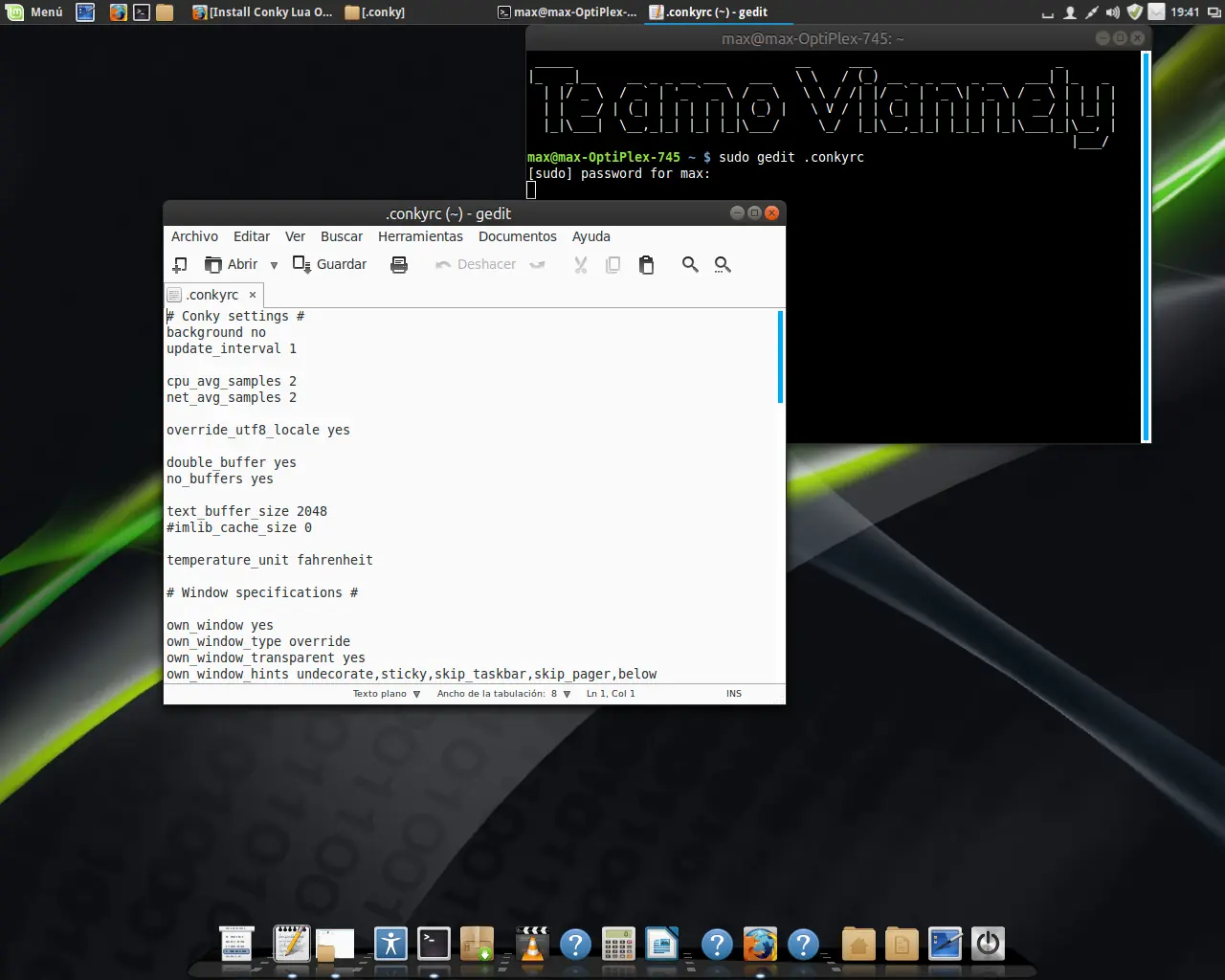 Instalar Conky Lua en Ubuntu 14.04 y Linux Mint 17