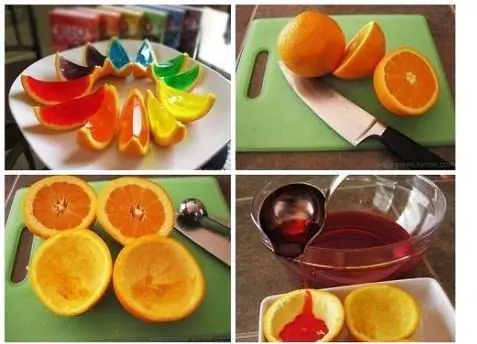 Gelatina de naranja  con dulce en su cascara