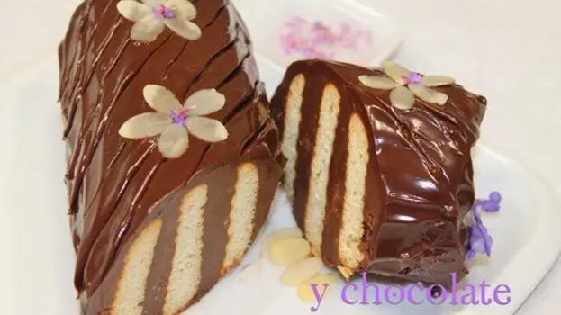 Receta Pastel de chocolate y galletas (sin huevo)