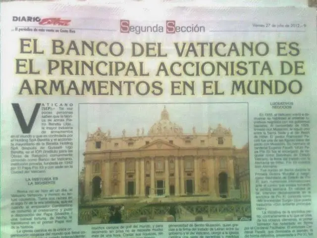 El vaticano y la industria de armas