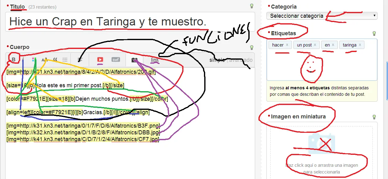 tutorial post taringa