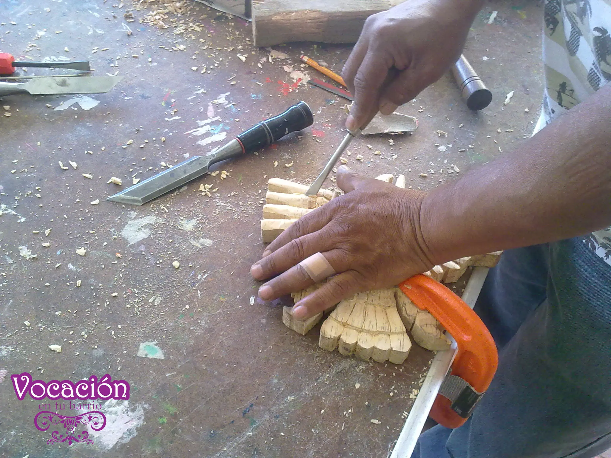 talla en madera (trabajo de mis alumnos)