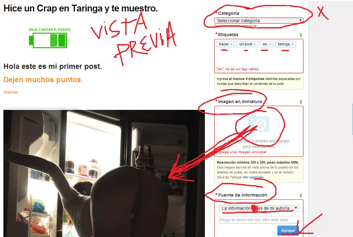 taringa tutorial post