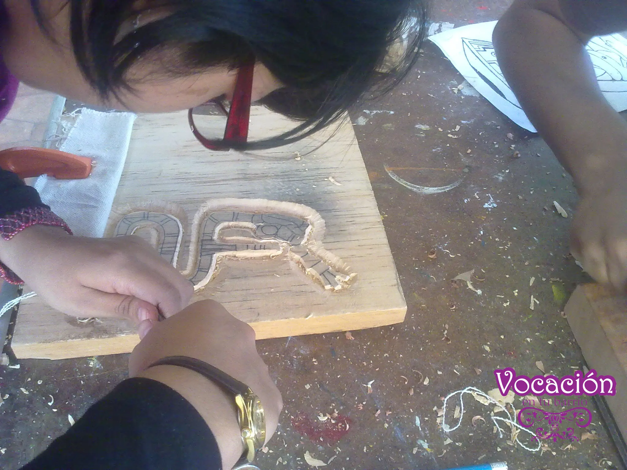 talla en madera (trabajo de mis alumnos)