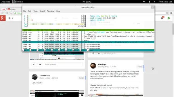 Mir ya funciona en GNOME Shell, Xubuntu y Lubuntu