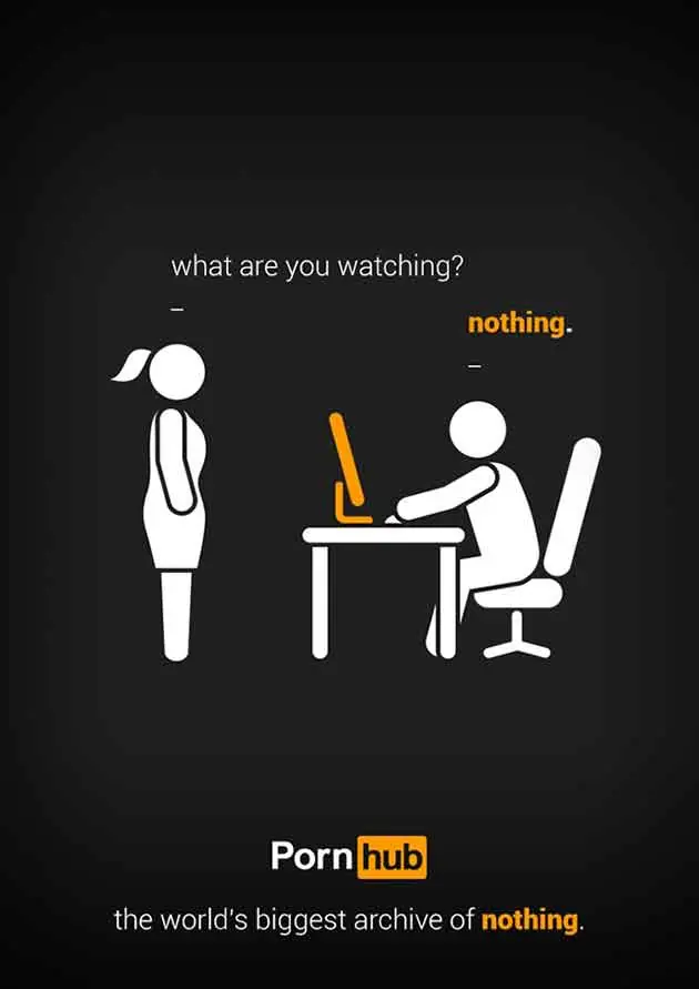 Publicidad de Pornhub que puedes ver en el trabajo