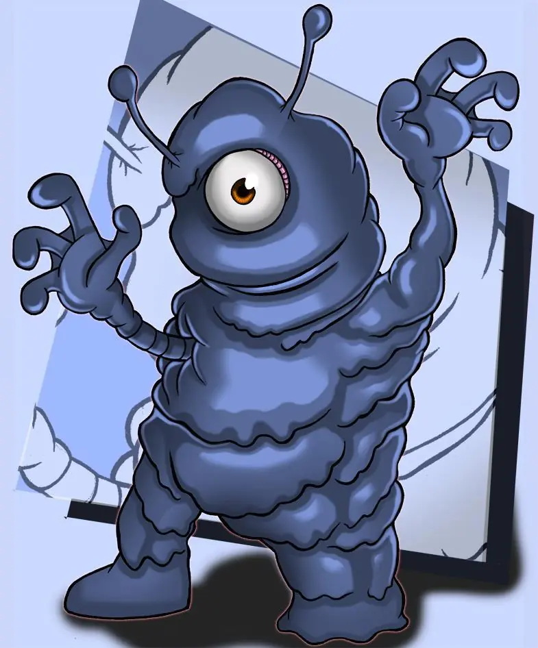 Dos dibujos de monstruos