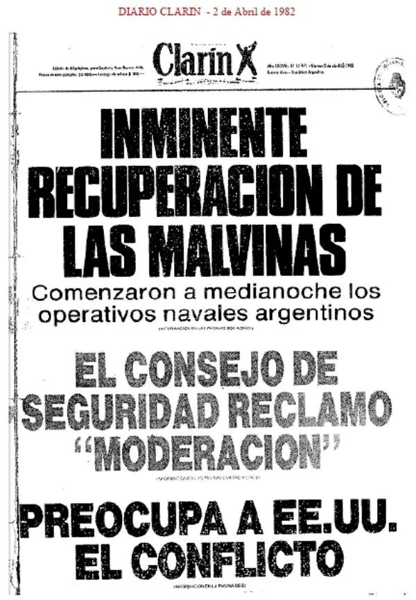 Tapas de diarios de Argentina 1982 (guerra malvinas)