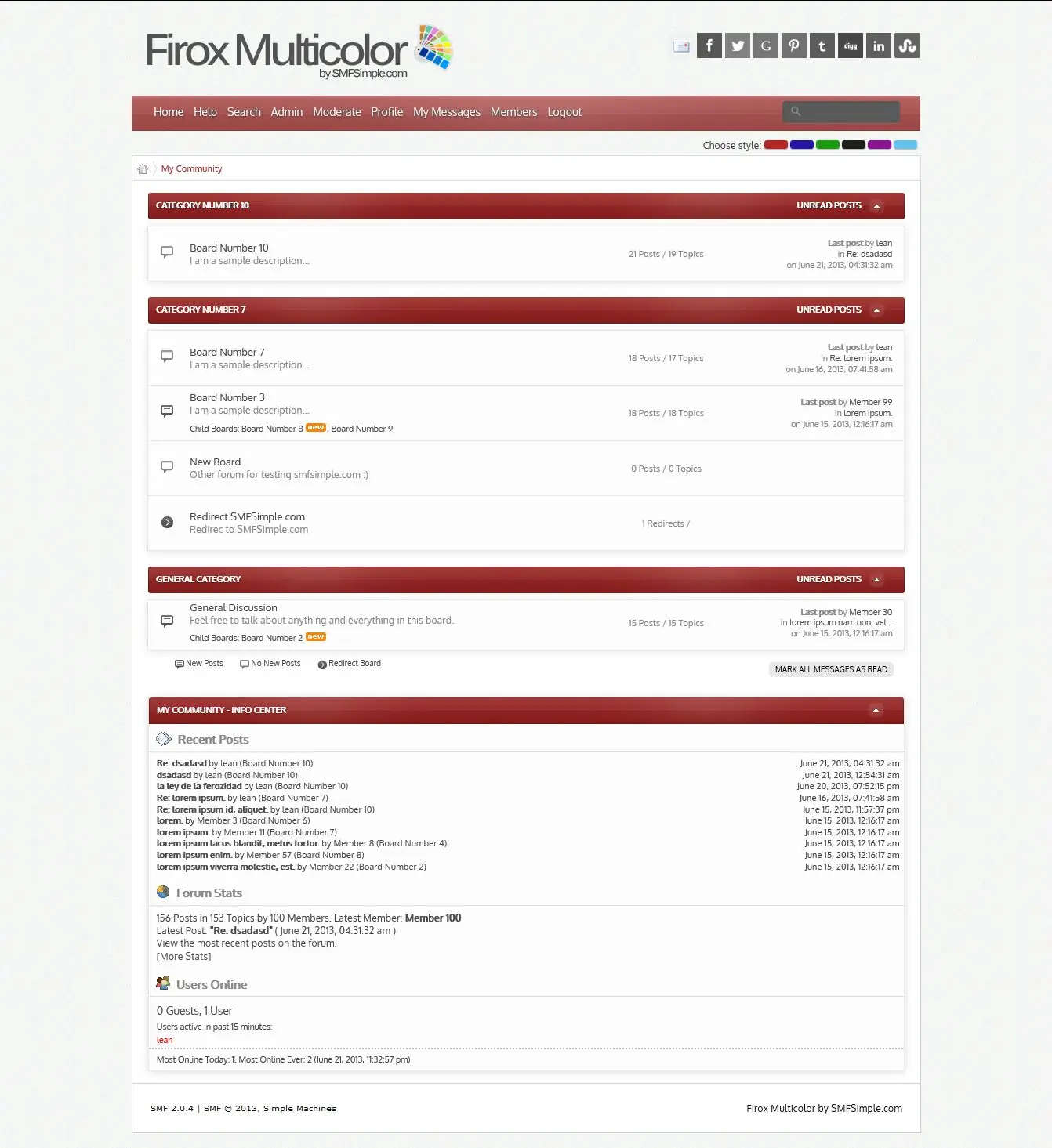 Firox Multicolor Theme By SMFSimple.com
