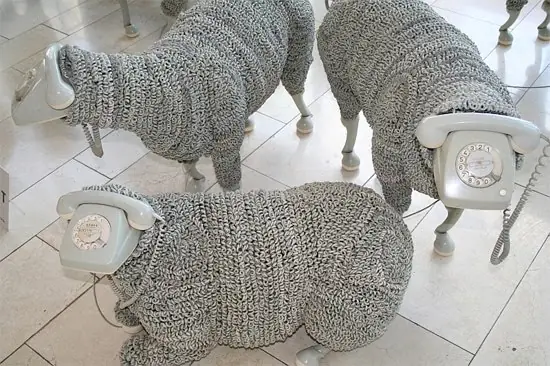 Ovejas hechas de cables de Telefonos antiguos [Increible]