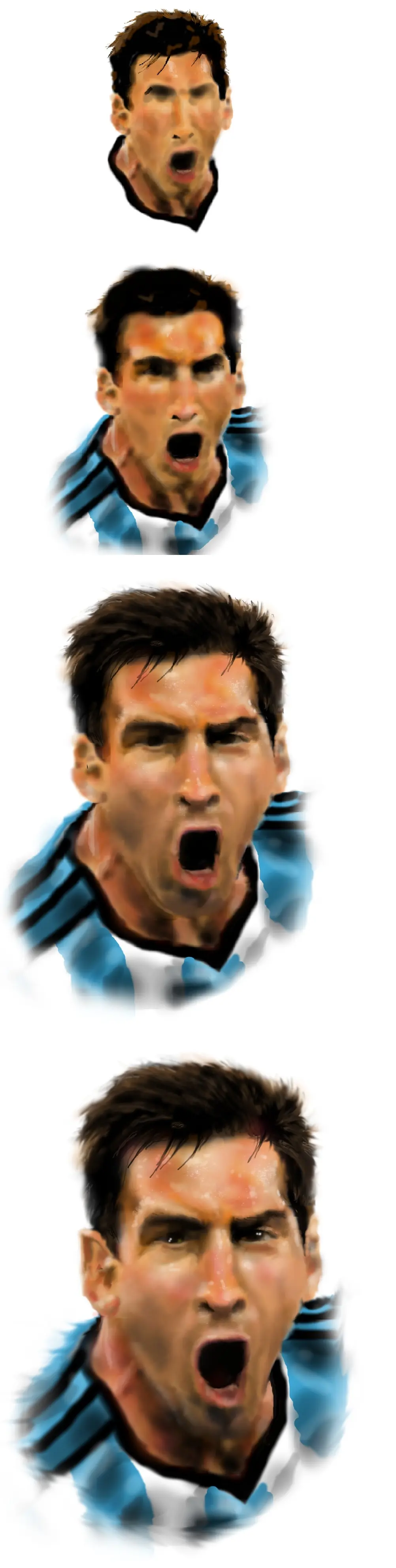 Dibuje a Messi gritando el gol contra Bosnia!