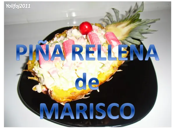 Piña rellena de marisco