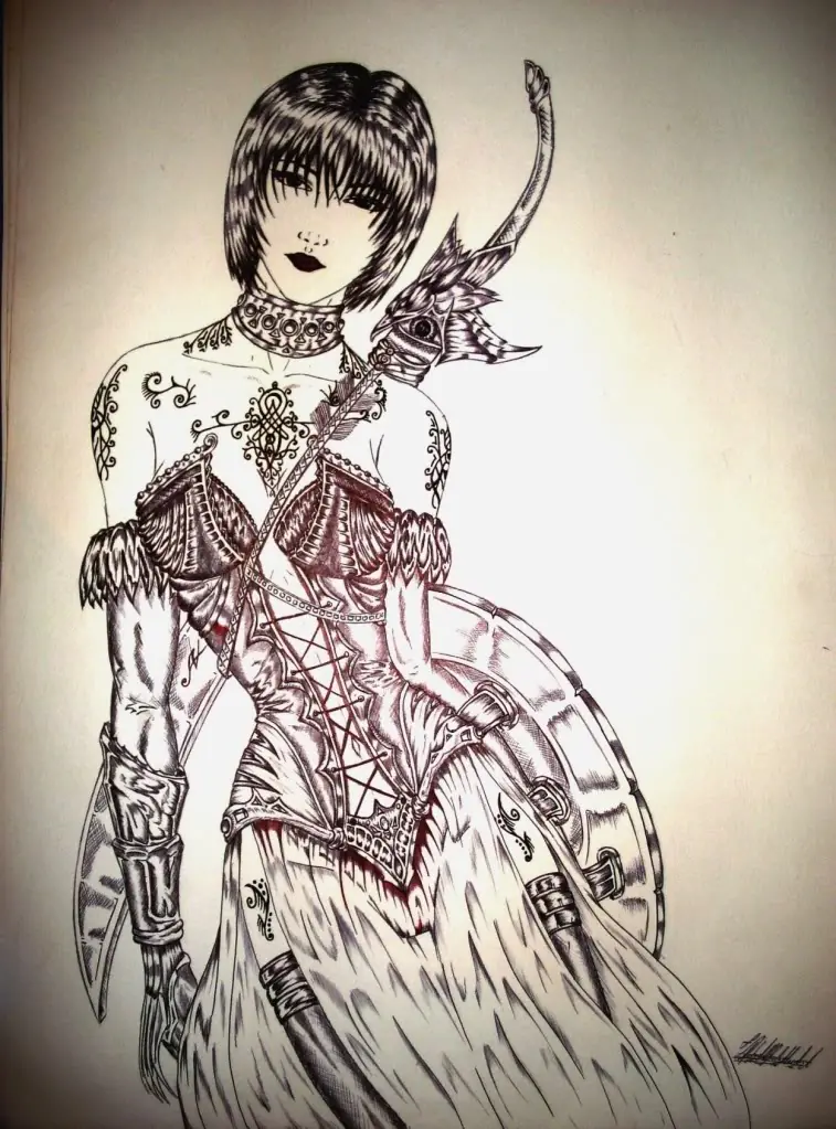 dibujo paso a paso con lapicero y lapices de colores