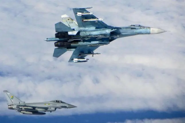 Cazas británicos y rusos casi combaten