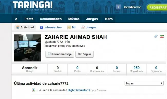 El piloto del avión malasio era usuario de Taringa