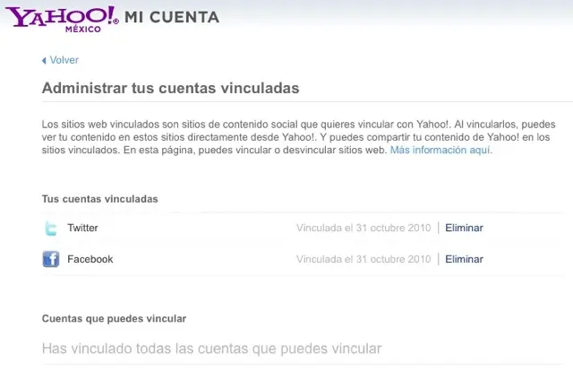 Usa Yahoo! Mail para acceder a Facebook y Twitter en lugares
