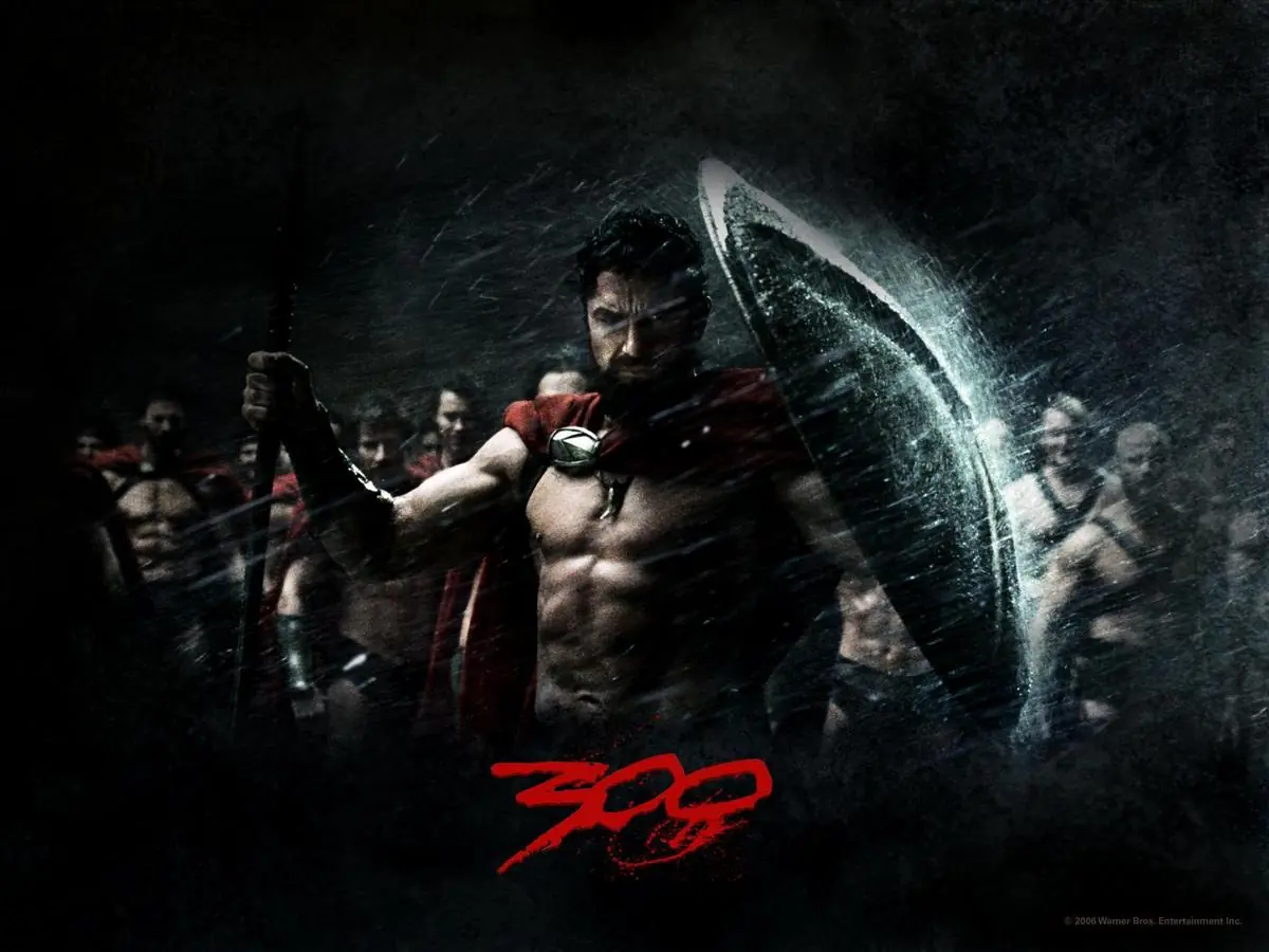 Dibujo de Leonidas (Gerard Butler) con ceras blandas