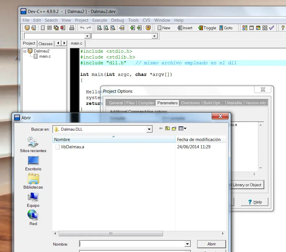 C++ crear dll y ejecutarla desde un exe (JD)