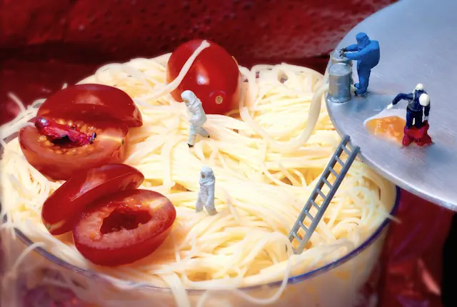El mundo miniatura de William Kass con comida