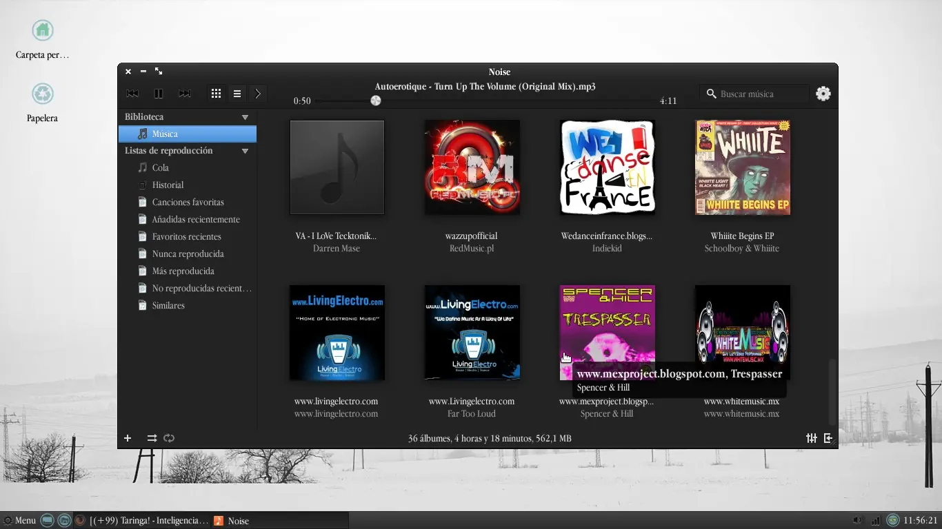 instala noise reproductor de elemenary os en ubuntu y deriv.