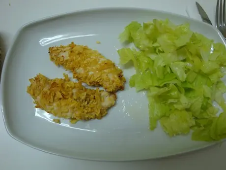Pechuga de pollo con costra de parmesano