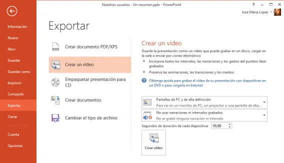 Cómo convertir una presentación de Power Point en un víde