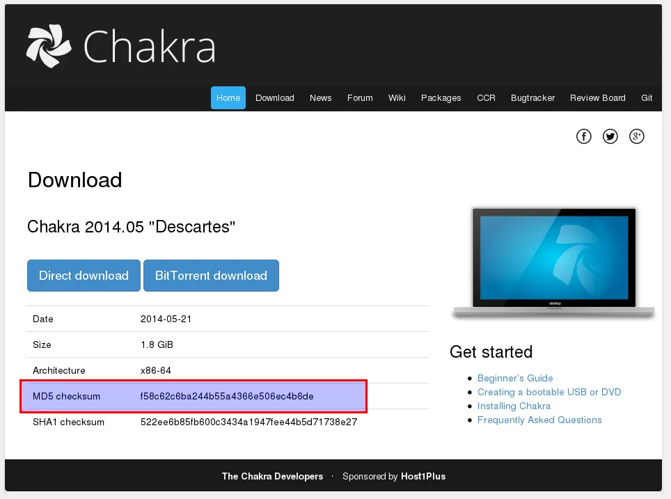 Que es MD5 y SHA-1 como hallarlos en Debian