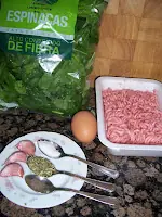 Hamburguesas de pollo y espinacas