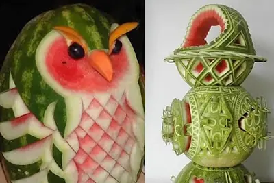 Asombrosas Esculturas realizadas con Sandias!