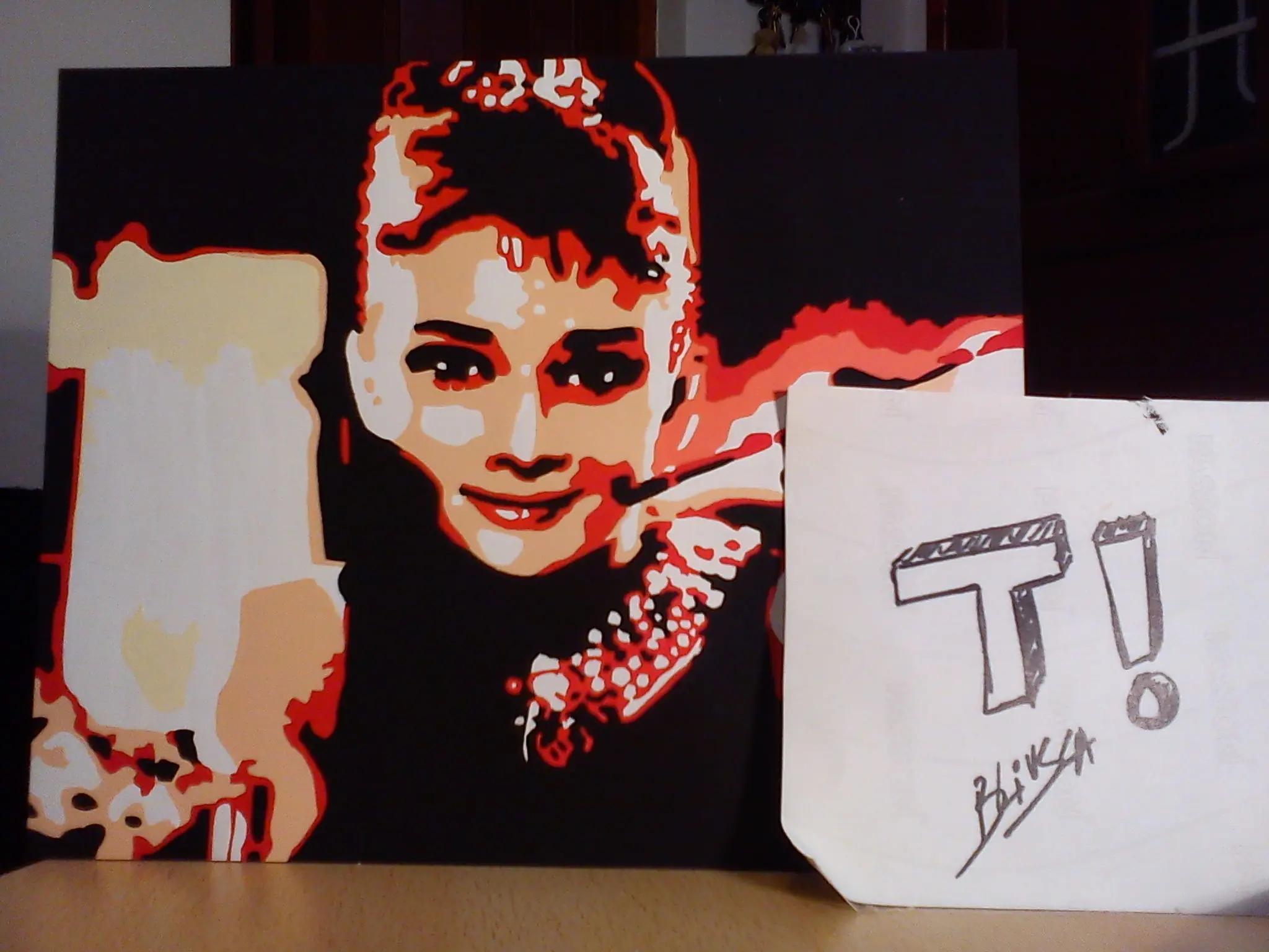 Cuadro mio pintado a mano...hoy Audrey Hepburn - Pop Art!!!