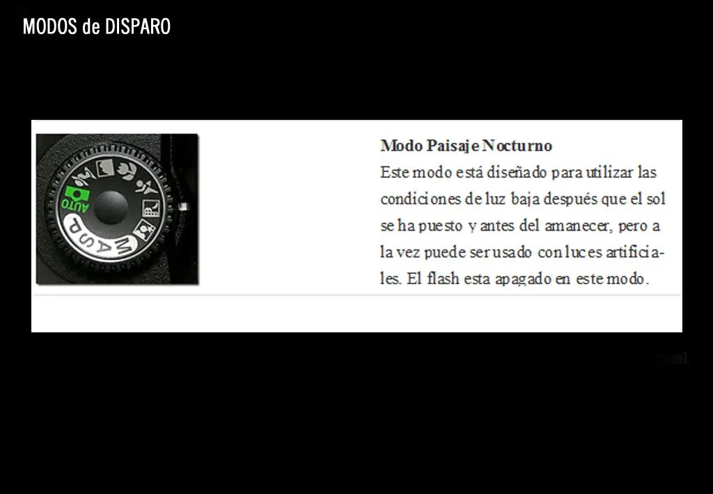 Modos de las cámaras de fotos (para que sirven)