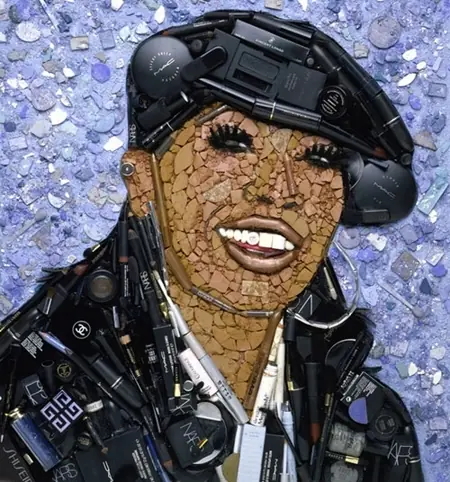 Mosaicos de famosos con materiales de lo más diversos