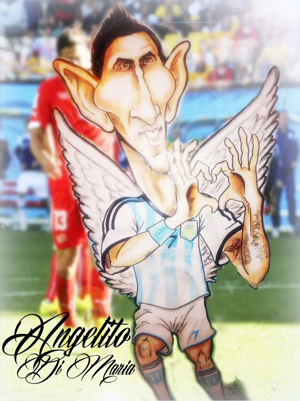Hice a la selección Argentina caricatura, pasa y reite