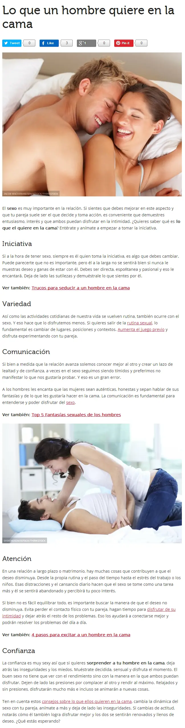 Lo que un hombre quiere en la cama