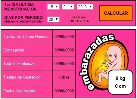 calculadora de embarazo
