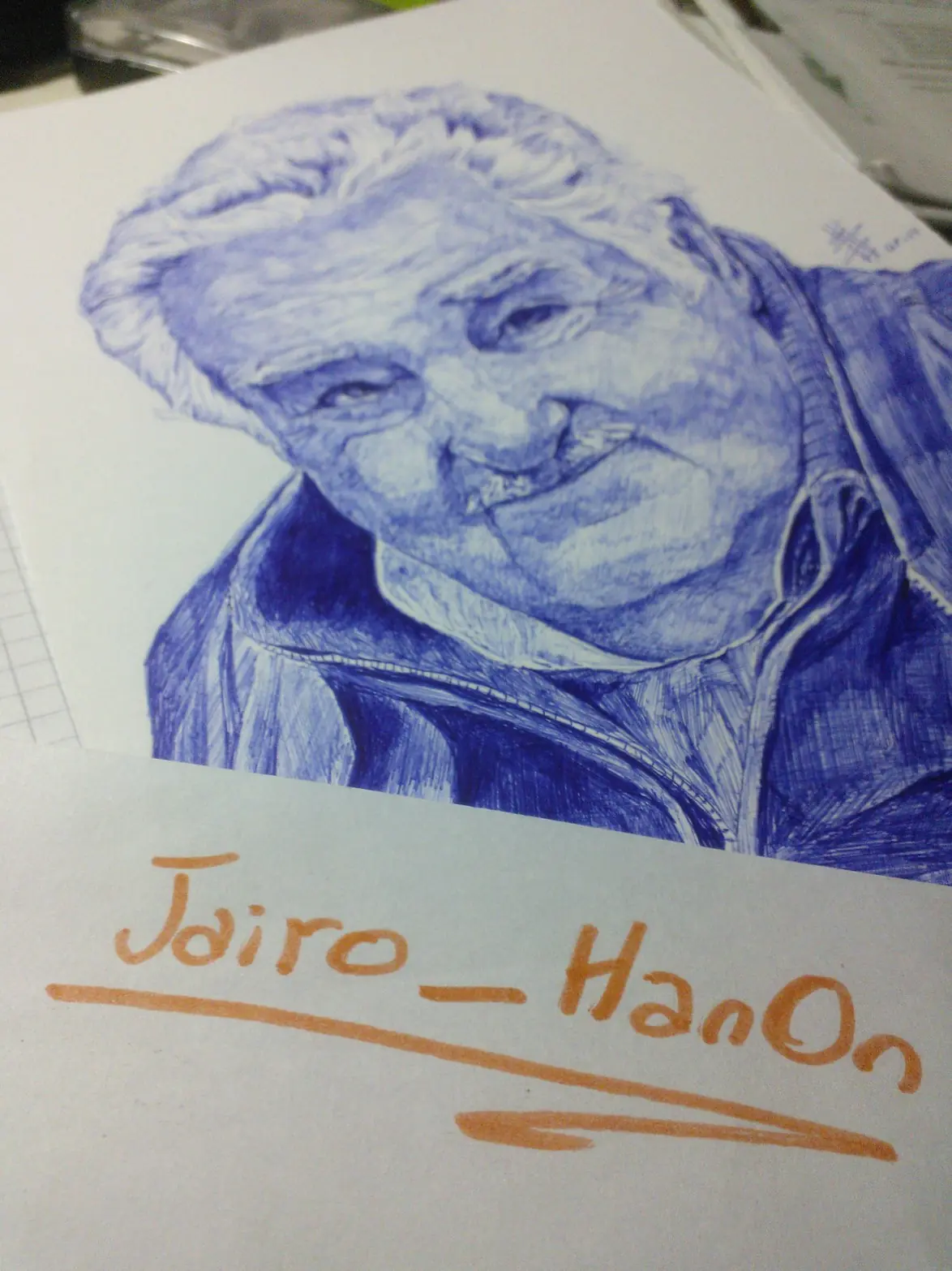 Mi retrato de Pepe Mujica con birome