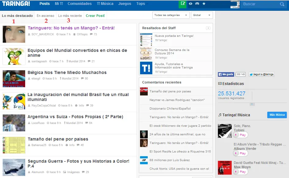 actualizacion de taringa