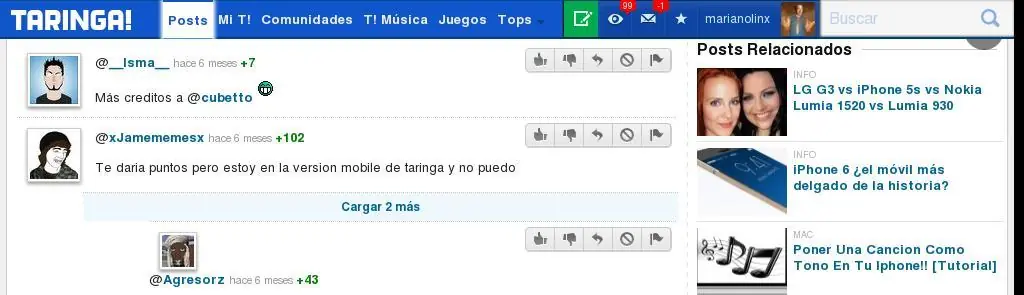 Taringa v6 rediseñado (responsive-apto para móviles)