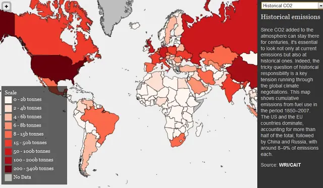 ¿Qué naciones son las responsables del cambio climático?