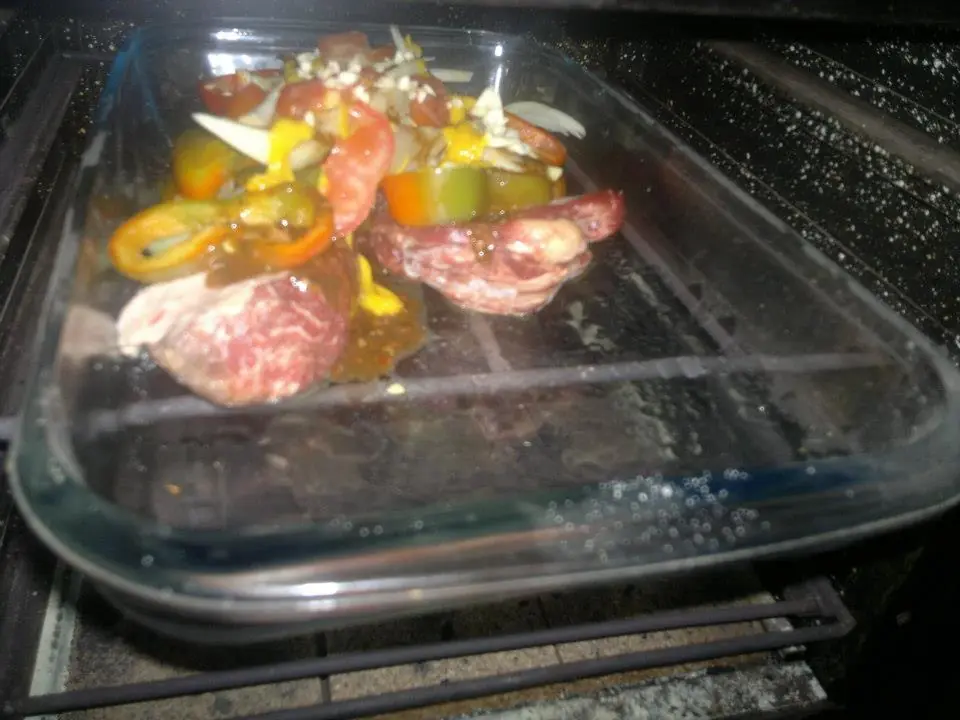 Carne al horno con pure de de paltas. Muy facil con fotos...