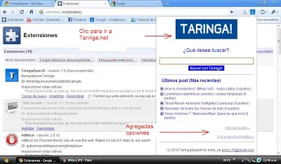 Taringa Extencion para Chrome - TaringaSearch!